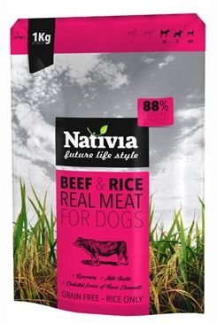 Nativia Dog REAL Meat Beef & Rice 8 kg