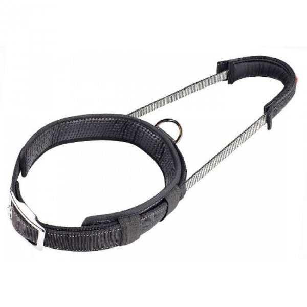 Obojek s krátkym vodítkem pro psy SportCollar - černá  L