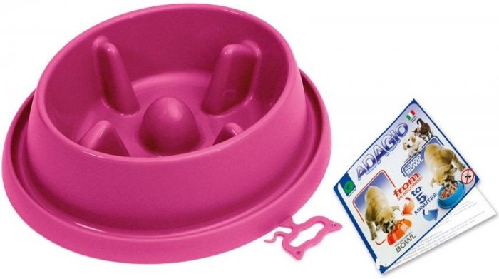Miska plast proti hltání Růžová střední ARGI