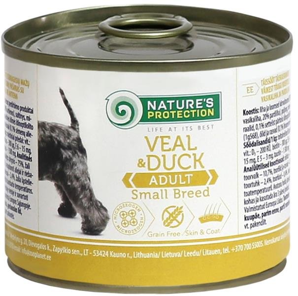 Natures Protection Dog konz.Small telecí/kachna 200 g