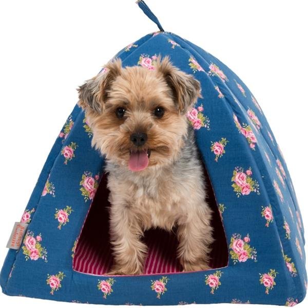 Iglú textil Růženka modro/růžový 45 x 45 x 38 cm