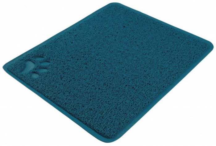 Rohožka ke kočičí toaletě PVC 37 x 45 cm petrolejově modrá