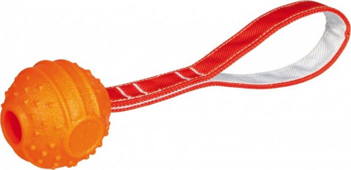 Soft Strong míč na šňůře TPR termoplastová guma 7cm oranžový