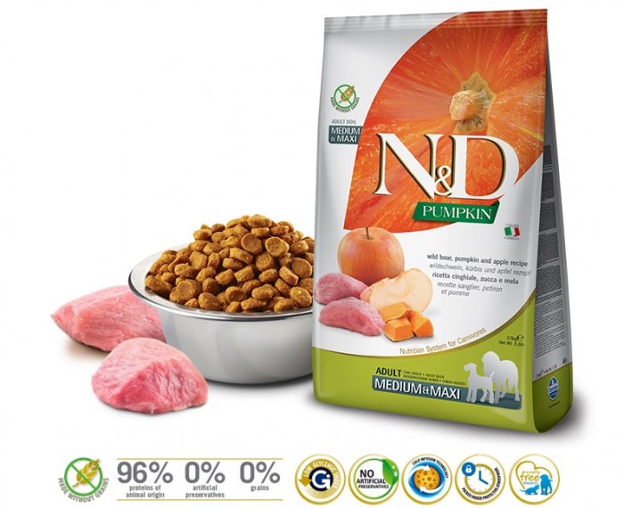 N&D Pumpkin DOG Adult M/L Boar & Apple 12kg