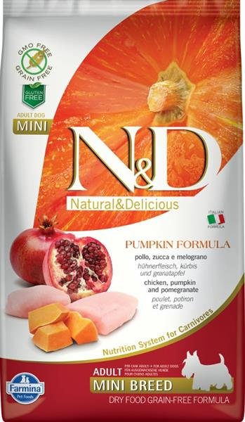 N&D GF Pumpkin DOG Adult Mini Chicken&Pomegranat 2,5kg