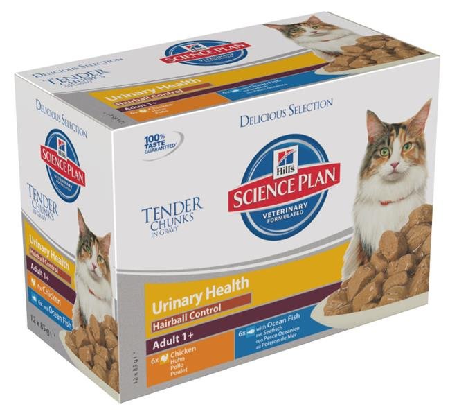 Hill´s Feline kapsa Adult Urinary Hairball 12x85g