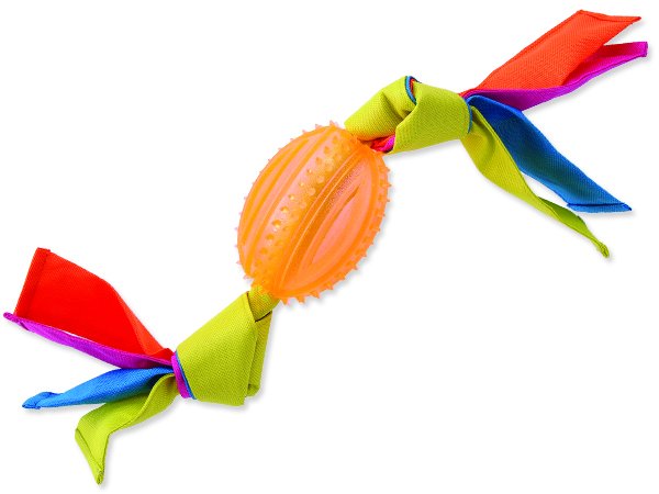 Přetahovadlo DOG FANTASY ovál gumové s látkou oranžové 43 cm 1ks