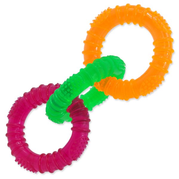 Hračka DOG FANTASY 3 kruhy gumové barevné 16 cm 1ks