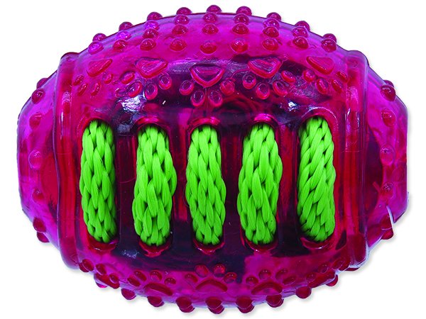 Hračka DOG FANTASY rugby míč gumový růžový 8 cm 1ks