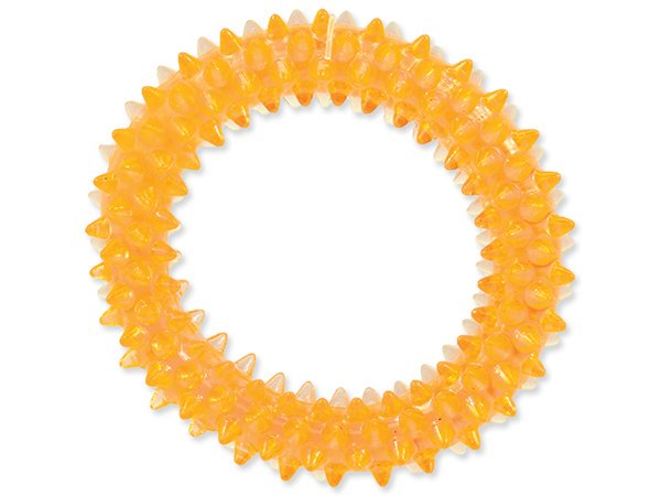 Hračka DOG FANTASY kroužek vroubkovaný oranžový 7 cm 1ks