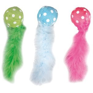 Hračka pro kočky - Míček s ocáskem  Ø 4 x 14 cm