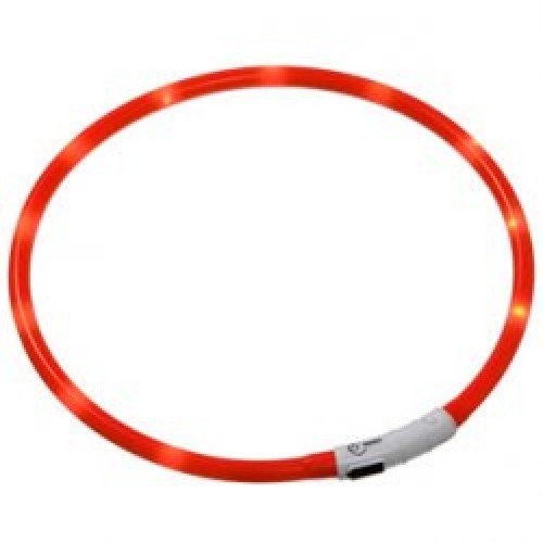 LED světelný obojek oranžový obvod 20-75 cm