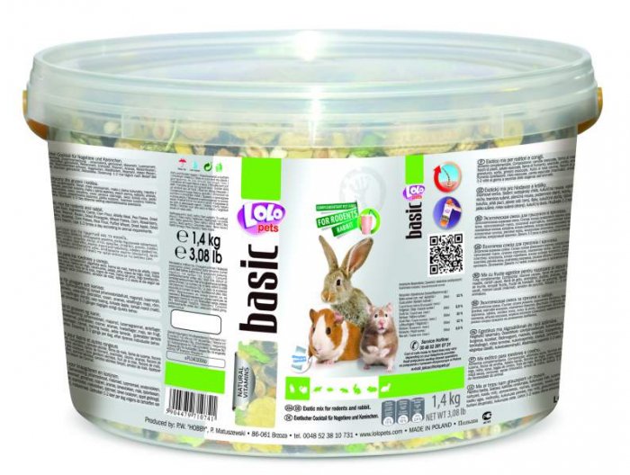 LOLO - exotik mix kompl. krmivo pro hlodavce kyblík 1,4 kg