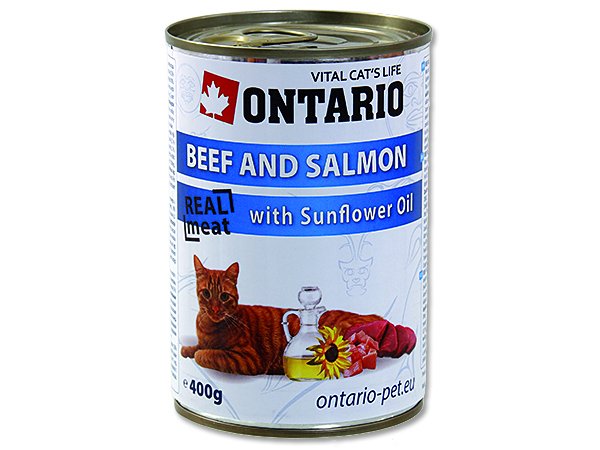 ONTARIO konz.Beef, Salmon,Sunflower Oil 400g