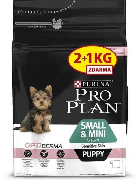 PRO PLAN Puppy Small&Mini Sensitive Skin 2+1 kg zdarma