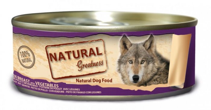 Natural Greatness kuřecí prsa+zelenina, konzerva pro psy 156 g