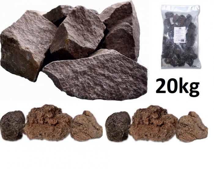 Lávový kámen červený, 20kg