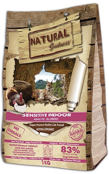 Natural Greatness Sensitive Indoor Cat Recip/kuře,krůta/ 2kg