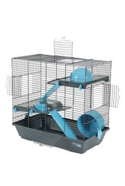Klec křeček INDOOR 50cm 2 patra modrá s výbavou Zolux