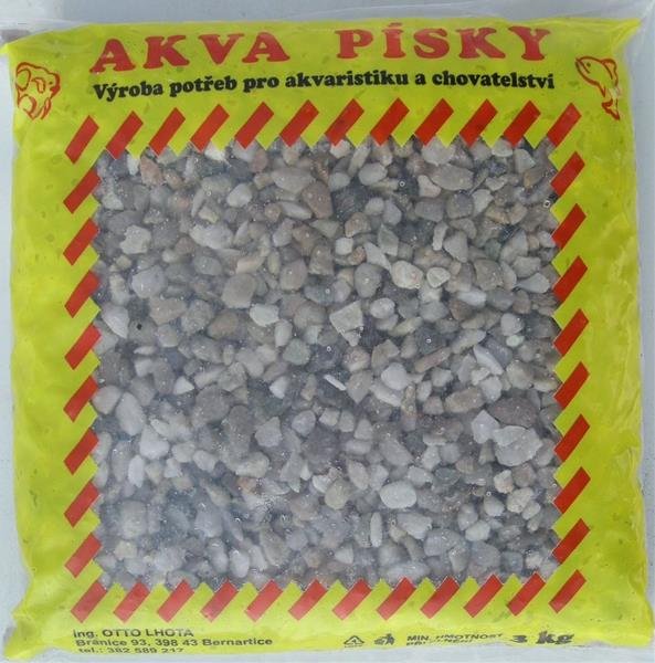 Písek akvarijní č.6 šedý - stř.zrnitost, 3kg