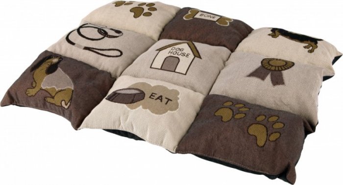 Barevná měkká podložka PATCHWORK 55 x 40 cm hnědo/béžová