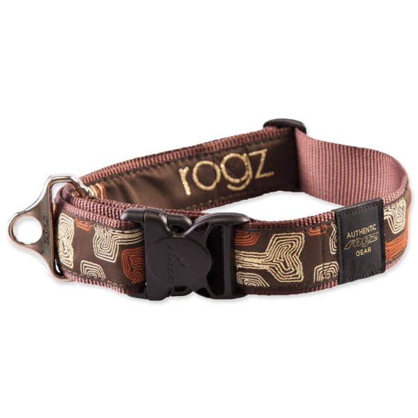 Obojek ROGZ Fancy Dress Mocha Bone XXL