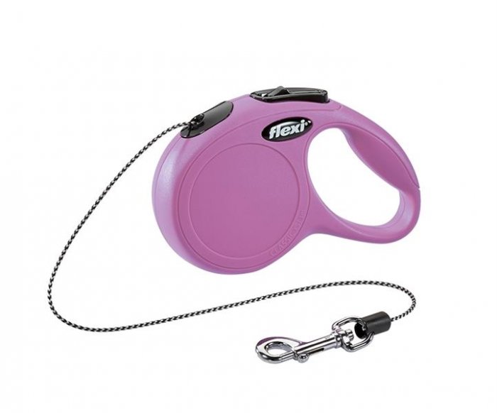 Vodítko FLEXI Classic NEW XS lanko 3m/8kg růžová