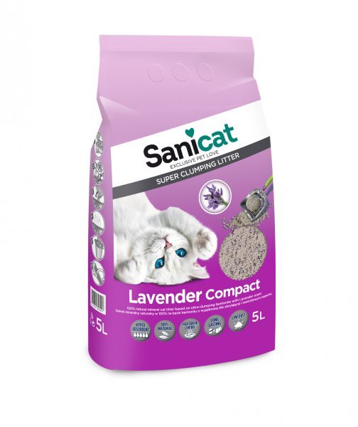SANICAT LAVENDER COMPACT 5 L hrudkující bentonit s levandulí KS