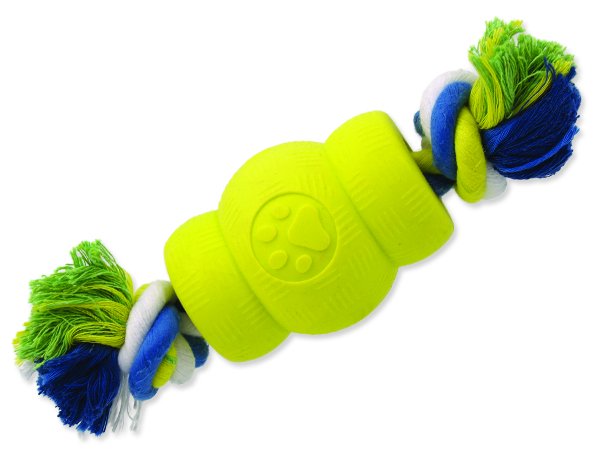 Hračka DOG FANTASY Strong Foamed soudek guma s provazem 9,5 cm 1ks