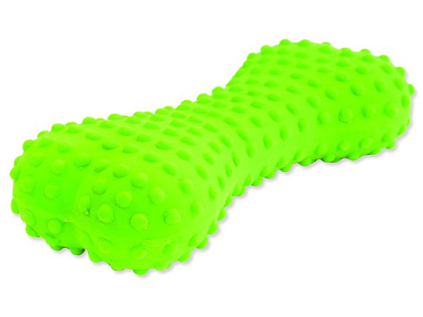 Hračka DOG FANTASY Latex kost s bodlinami a zvukem mix barev 15 cm 1ks