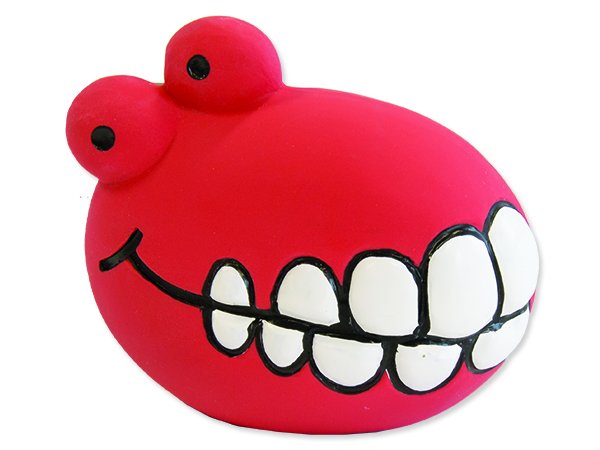 Hračka DOG FANTASY Latex zuby se zvukem červené 8 cm 1ks