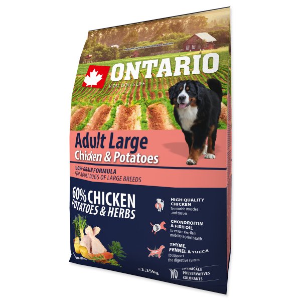 ONTARIO Adult Large Chicken & Potatoes & Herbs 2,25kg