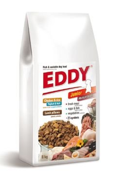 EDDY Junior Medium Breed  polštářky s jehněčím 8kg