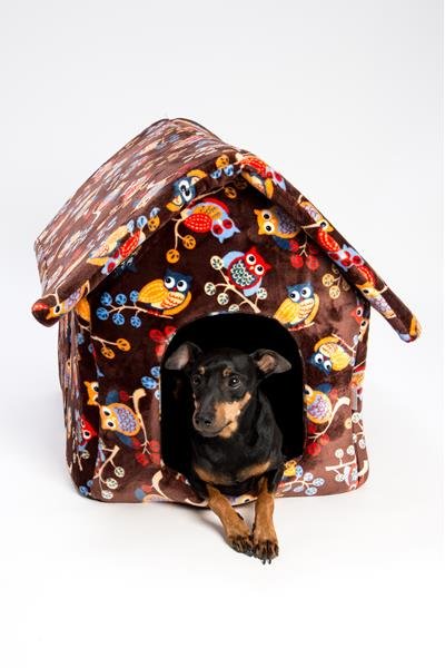 Bouda flanel fleece Rozárka hnědá rozkladací 50 x 60 cm