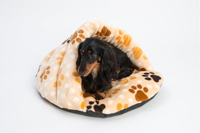 Pelech střecha flanel fleece Tlapa béžový 57 x 68 cm