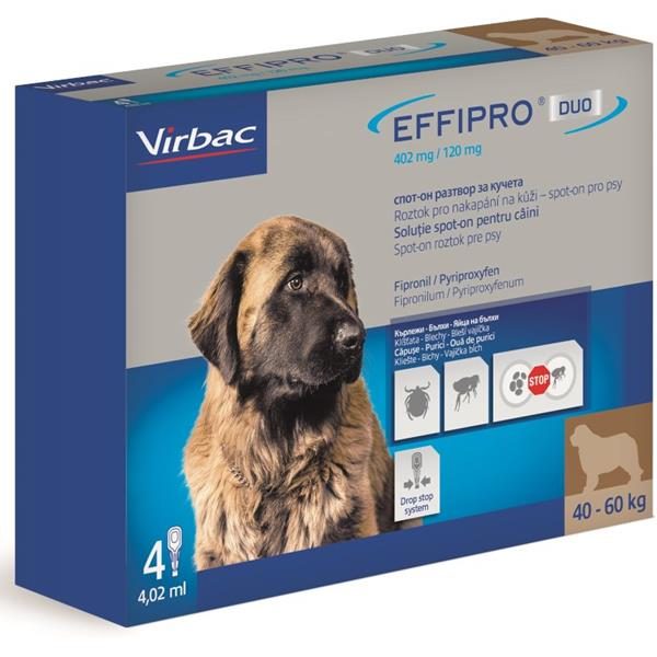 Effipro DUO Dog XL (40-60kg) 402/120 mg, 4x4,02ml