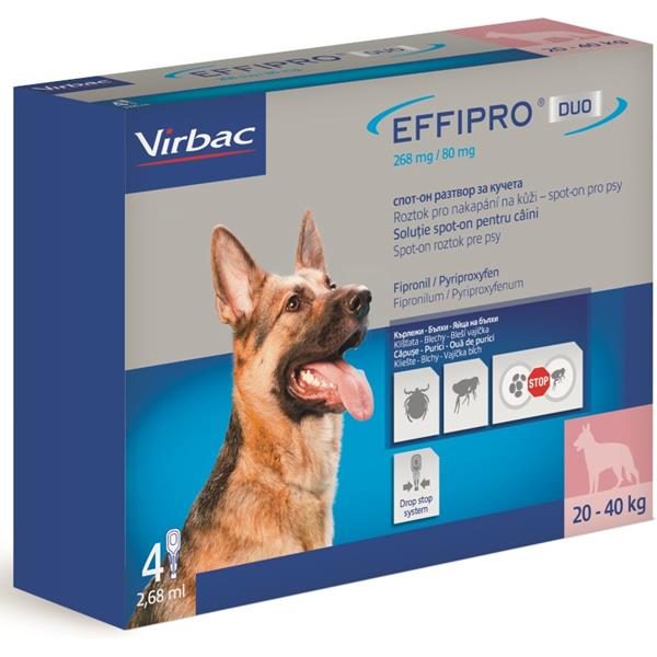 Effipro DUO Dog L (20-40kg) 268/80 mg, 4x2,68ml