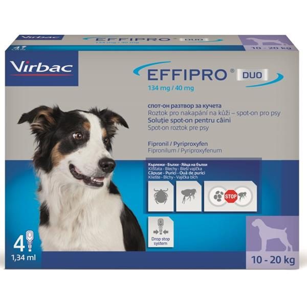 Effipro DUO Dog M (10-20kg) 134/40 mg, 4x1,34ml