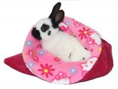 Pelíšek pro hlodavce - fuchsiová/růžové kočky