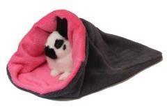 Marysa pelíšek 3v1 pro hlodavce, šedý/tmavě růžový