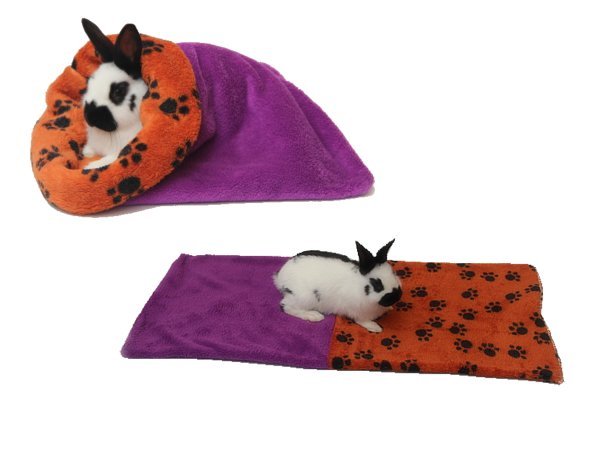 Pelíšek pro hlodavce - fialová/tm.tlapky