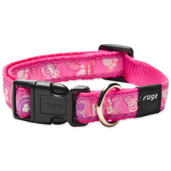 Obojek ROGZ Fancy Dress Pink Paw M 1ks