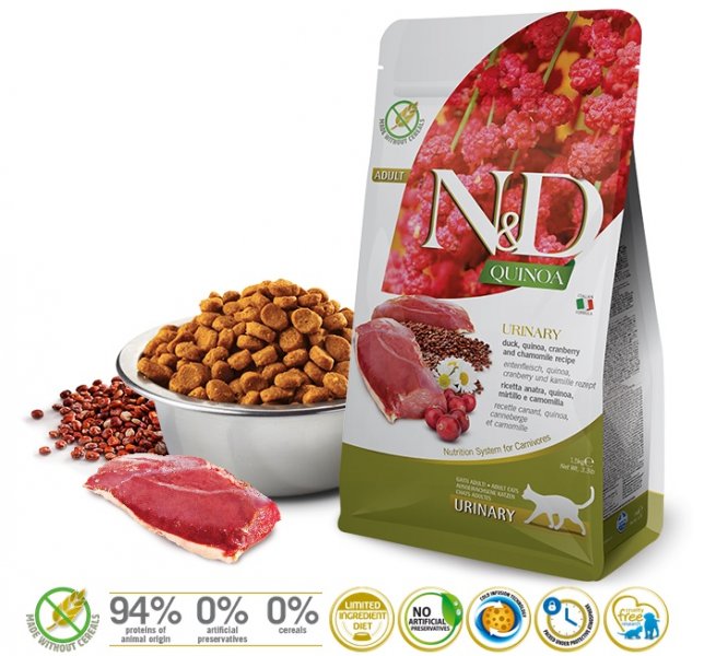 N&D GF Quinoa CAT Urinary Duck & Cranberry 300g