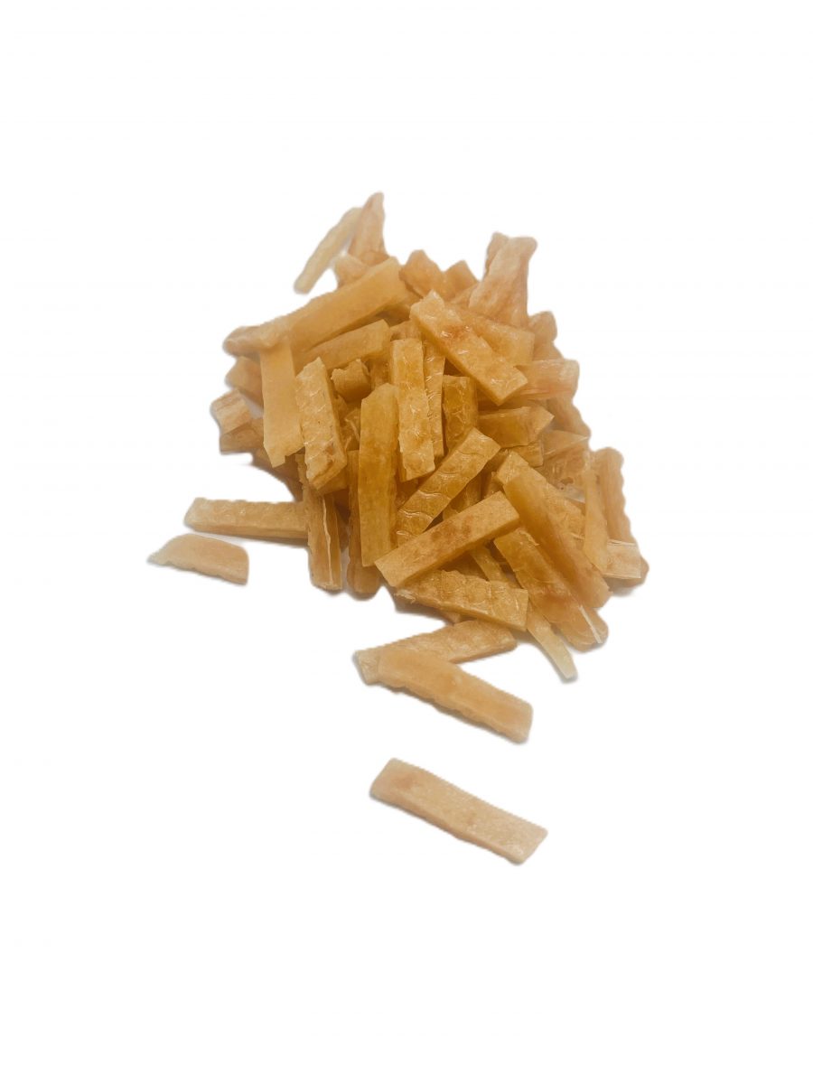 Proužky kuřecí s kousky lososa - mini 100g