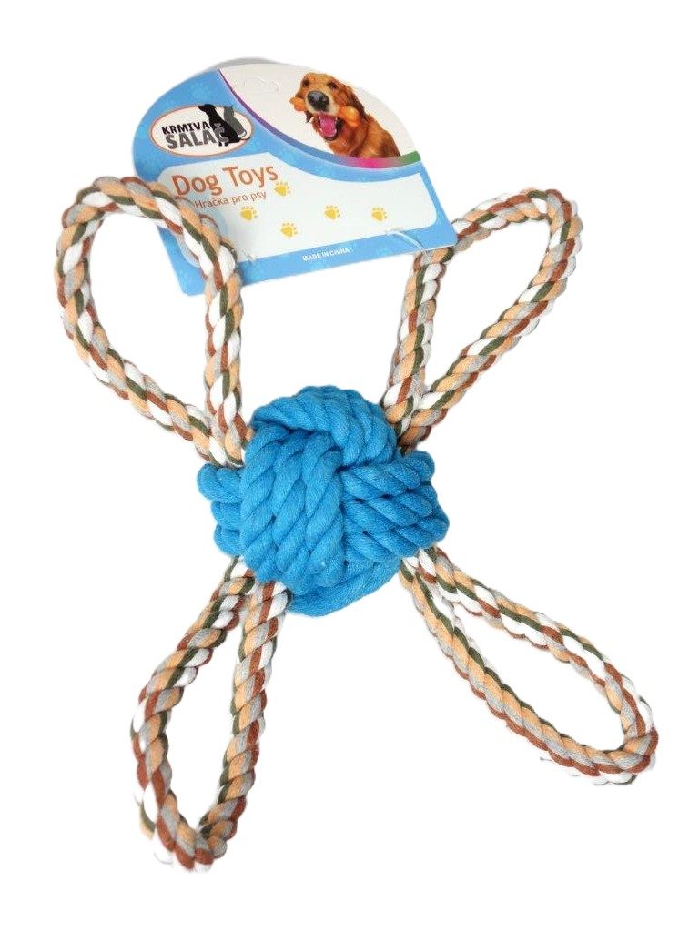 Přetahovadlo míček čtyřstranné 28cm modré