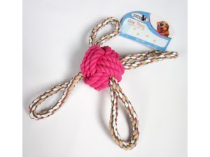 Přetahovadlo míček čtyřstranné 28cm růžové