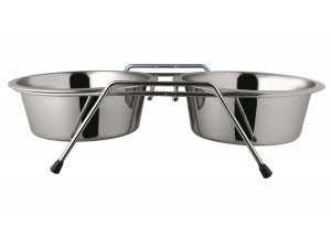 Dvojmiska LAVOR nerez se stojanem (chrom) 1,25l/21cm (20)