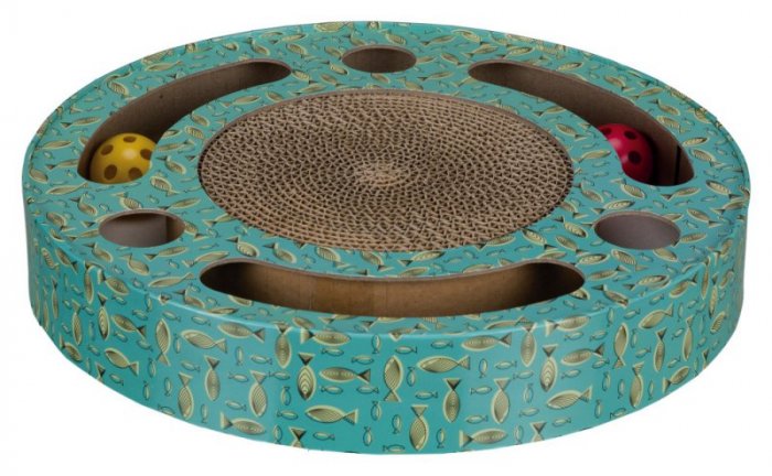 Škrabací bubínek s hračkami 33 cm modrý
