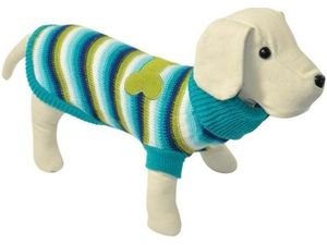 Nayeco svetr pro psa Punto s proužkama a kostí 40 cm délka 40 obvod 36 cm modrý