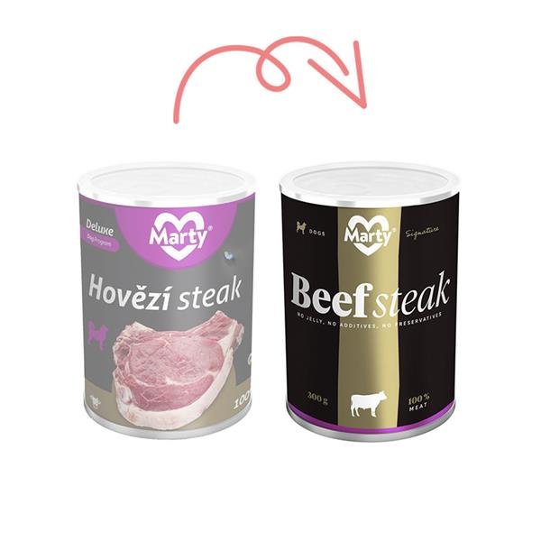 MARTY konz. pro psy Signature-hovězí steak 300 g